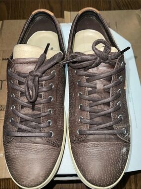 Ecco Men's Brown Leather Low-Top Sneakers